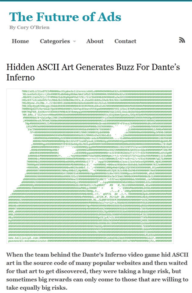 Hidden ASCII Art Generates Buzz