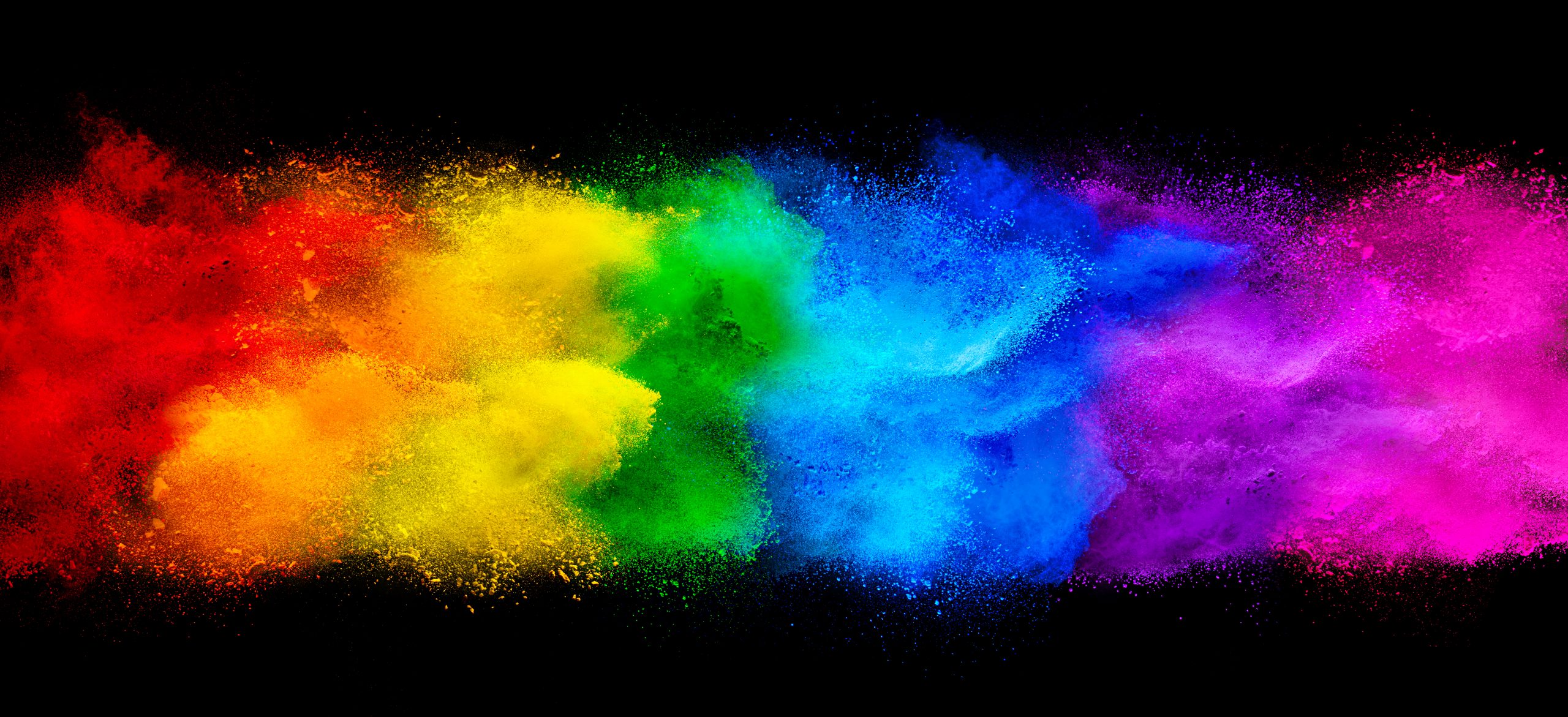 Colorful,Rainbow,Holi,Paint,Color,Powder,Explosion,Garland,Banner,Isolated